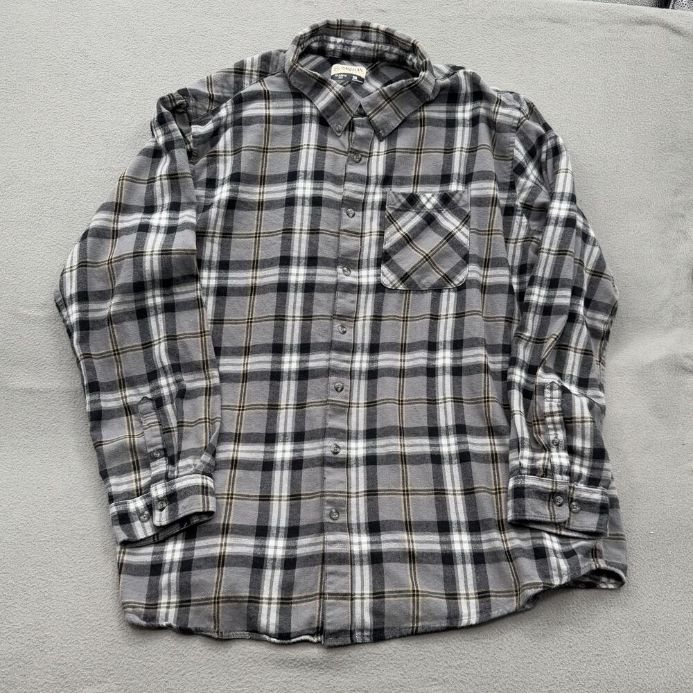 Magellan Outdoors Shirt Mens 3XL Gray Plaid Flannel Button Front Classic Fit